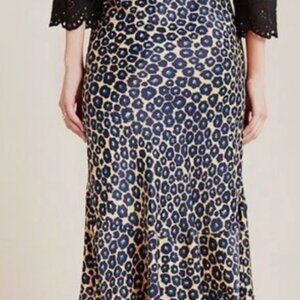 Maeve Animal Print High- Low Midi Skirt